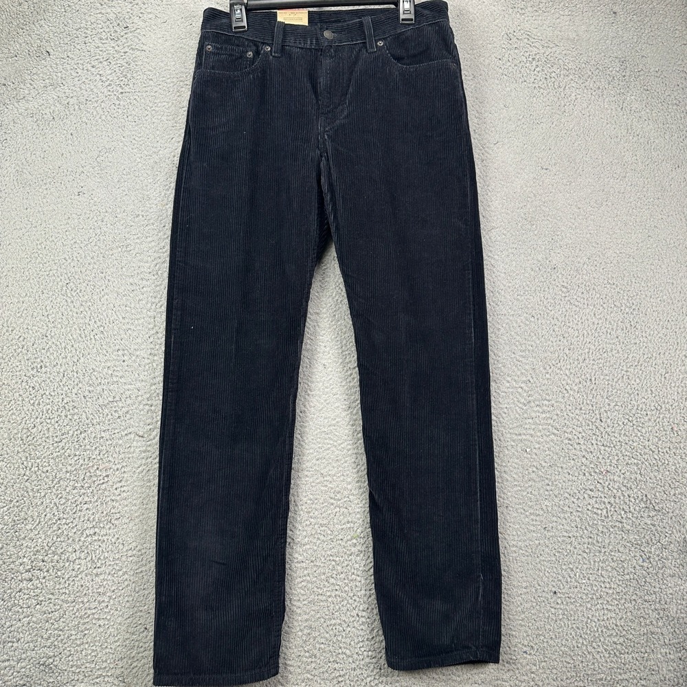 Levis Pants Corduroy Womens 29X30 Navy Blue Straight 5 Pocket Red Tab Casual NEW